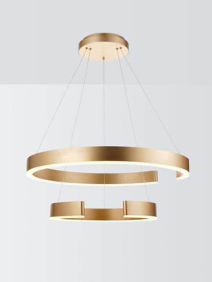 John Lewis Vina Hoop Pendant Ceiling Light, Gold Effect, Gold Effect