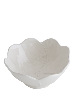 Virginia Casa Clover Medium Earthenware Bowl, 22cm, White - view 2, White