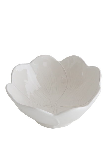 Virginia Casa Clover Medium Earthenware Bowl, 22cm, White - view 2, White