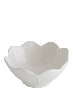 Virginia Casa Clover Medium Earthenware Bowl, 22cm, White, White