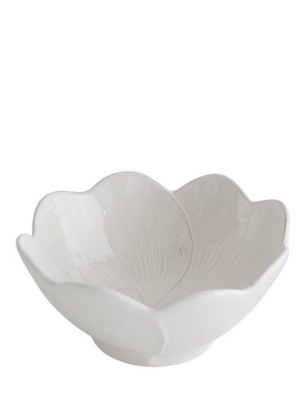 Virginia Casa Clover Medium Earthenware Bowl, 22cm, White, White