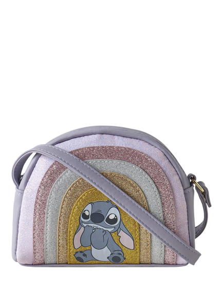 NAME IT Kids' Disney's Stitch Glitter Bag, Lavender Grey, Lavender Gray