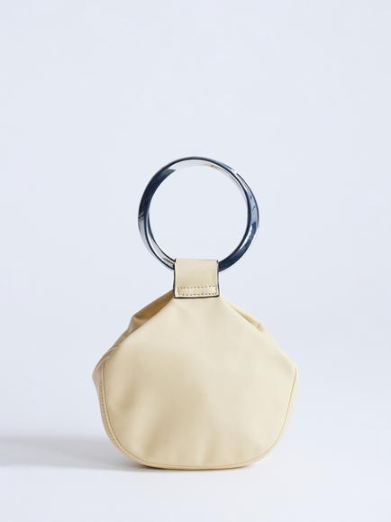 Topshop Cherry Metal Handle Handbag,  Buttermilk, Buttermilk