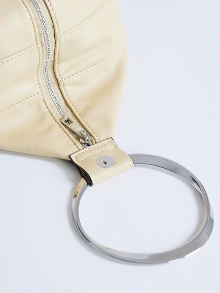 Topshop Cherry Metal Handle Handbag,  Buttermilk - view 2, Buttermilk