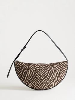 Topshop Zebra Print Shoulder Bag, Black/White, Black/White