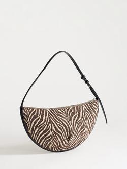 Topshop Zebra Print Shoulder Bag, Black/White - view 2, Black/White