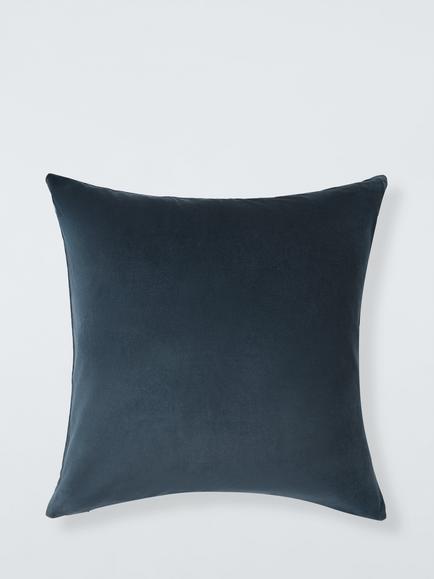 John Lewis Cotton Velvet Cushion, New Navy