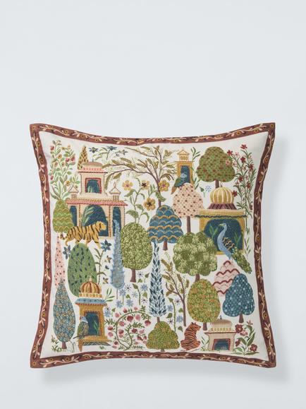 John Lewis Pahari Cushion, Natural/Multi, Natural Multi