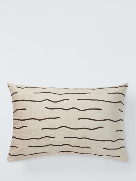 John Lewis Undulate Rectangular Cushion, Natural, Natural Multi