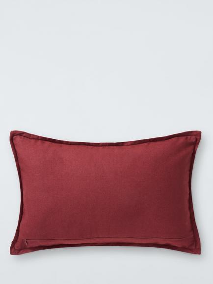 John Lewis Deco Border Cushion, Umber - view 2, Burnt Umber