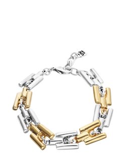 UNOde50 Chunky Interlock Two Tone Bracelet, Silver/Gold, Silver/Gold