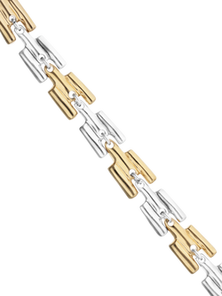 UNOde50 Chunky Interlock Two Tone Bracelet, Silver/Gold - view 2, Silver/Gold