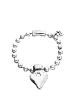 UNOde50 Molten Heart Beaded Bracelet, Silver, Silver