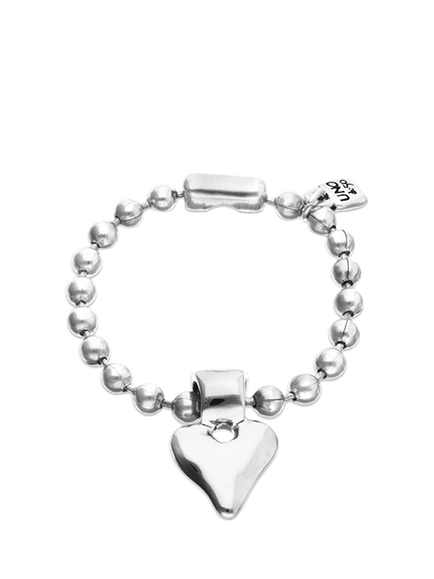 UNOde50 Molten Heart Beaded Bracelet, Silver, Silver