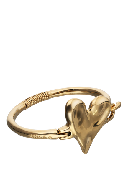 UNOde50 Chunky Molten Heart Bracelet, Gold, L - view 2, Gold