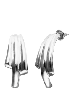 UNOde50 Elongated Stud Earrings, Silver