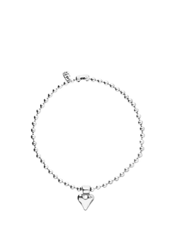 UNOde50 Molten Heart Beaded Necklace, Silver