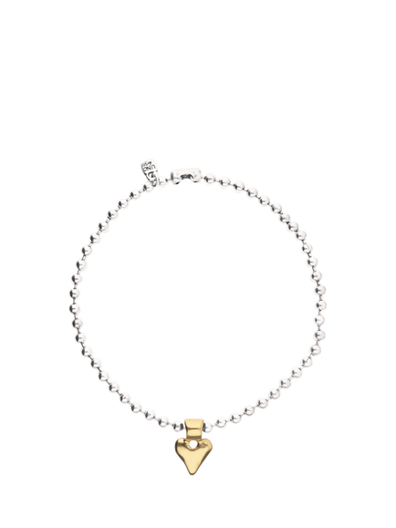 UNOde50 Molten Heart Beaded Necklace, Silver/Gold
