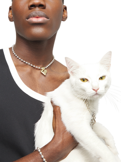 UNOde50 Molten Heart Beaded Necklace - view 2, Silver/Gold