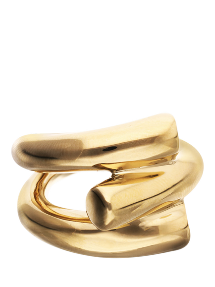 UNOde50 Intertwine Spiral Ring, Gold, P - view 2, Gold