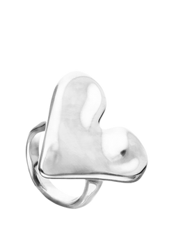 UNOde50 Molten Heart Ring, Silver, M 1/2, Silver