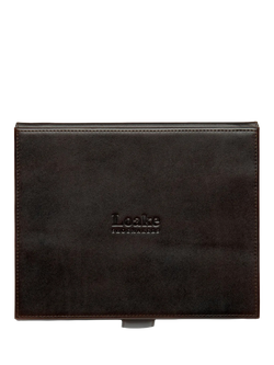 Loake Small Luxury Valet Box, Dark Brown - view 2, Brown Leather