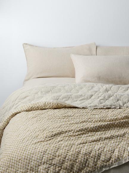 John Lewis Riya Quilted Bedspread, Bronze Green, Bronze Green