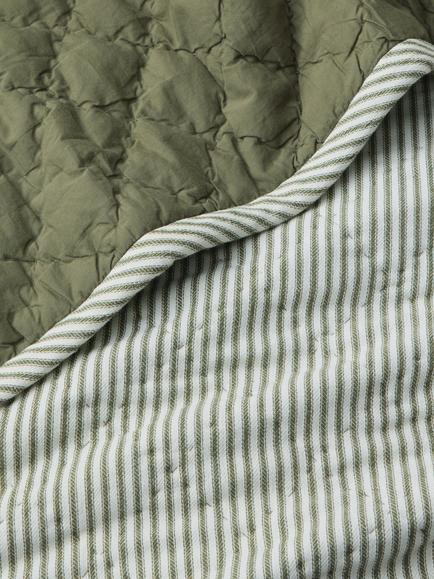 John Lewis Striped Quilt - view 2, Green