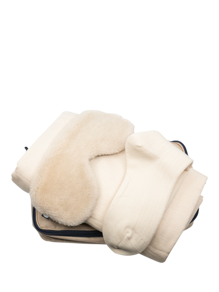 SHLEEP Merino Knit Fleece Travel Kit, Ivory Tusk