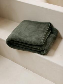 SHLEEP Reversible Merino Knit Fleece Throw - view 2, Olive Grove