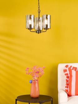 Där Daylin 3 Arm Glass Pendant Ceiling Light, Black - view 2, 