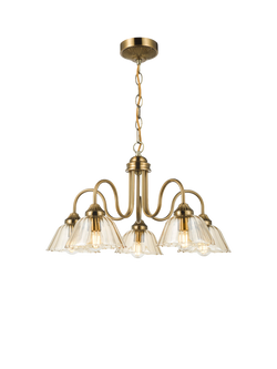 Där Erika 5 Arm Pendant Ceiling Light, Bronze, 