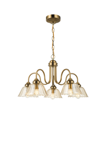 Där Erika 5 Arm Pendant Ceiling Light, Bronze, Bronze