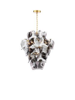 Där Genoa 8 Light Pendant Ceiling Light, Brass/Smoke, Brass