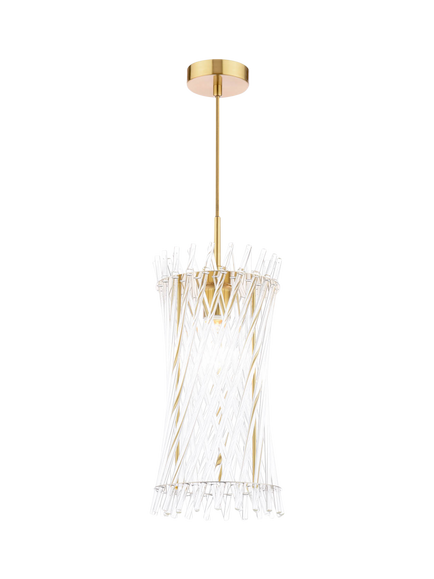 Där Loire Pendant Ceiling Light, Brass/Clear, Brass