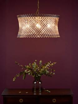 Där Loire 6 Light Pendant Ceiling Light, Brass/Clear - view 2, 