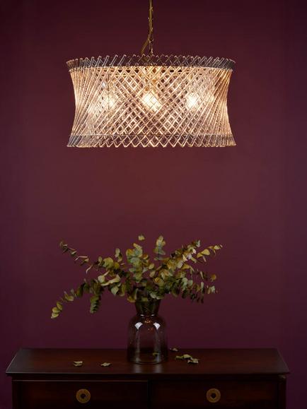 Där Loire 6 Light Pendant Ceiling Light, Brass/Clear - view 2, Brass