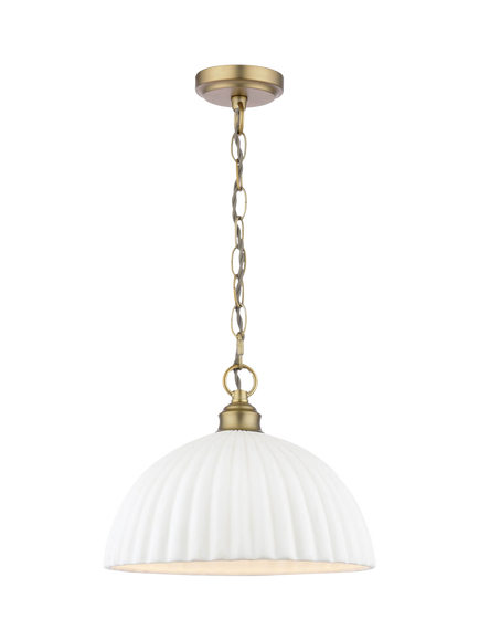 Laura Ashley Durford Large Pendant Ceiling Light, Antique Brass, Brass