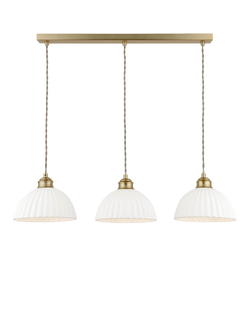 Laura Ashley Durford 3 Light Bar Pendant Ceiling Light, Antique Brass, 