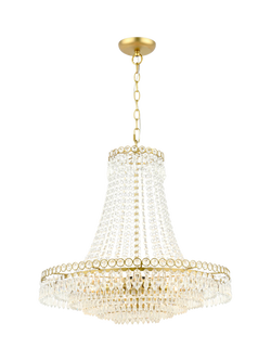 Laura Ashley Enid Grande Crystal Chandelier Ceiling Light, Antique Brass, 