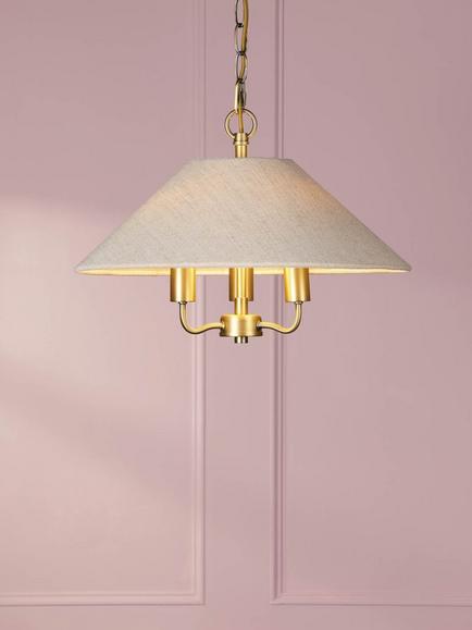 Laura Ashley Harland Pendant Ceiling Light, 40cm, Antique Brass - view 2, Brass