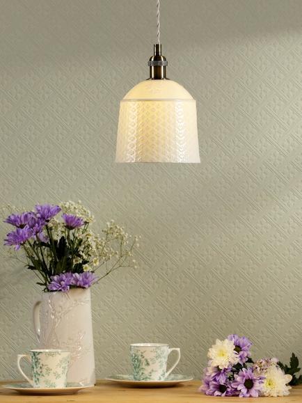 Laura Ashley Porcelain Pendant Ceiling Light, Set of 2, Cream - view 2, Cream