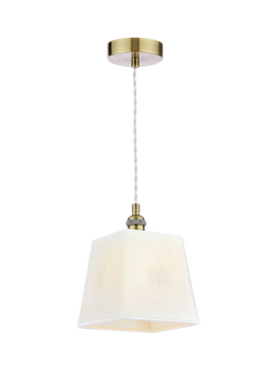 Laura Ashley Square Porcelain Pendant Ceiling Light, Cream, 