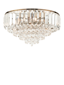 Laura Ashley Vienna Crystal Glass Flush Ceiling Light, Antique Brass, 