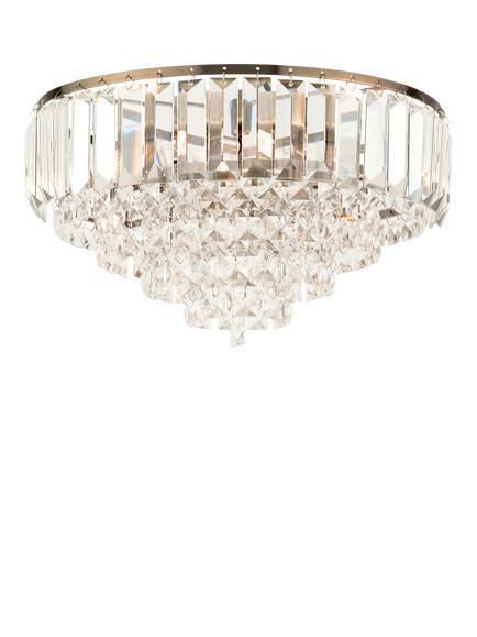 Laura Ashley Vienna Crystal Glass Flush Ceiling Light, Antique Brass, Brass