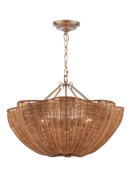 Joules Braywick Rattan Pendant Ceiling Light, Natural, Bronze