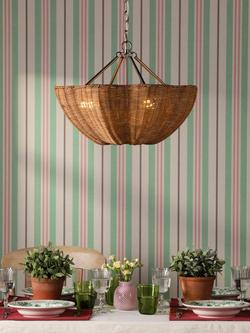 Joules Braywick Rattan Pendant Ceiling Light, Natural - view 2, 