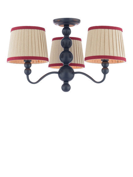 Joules Harewood 3 Arm Semi Flush Pendant Ceiling Light, Navy Blue, Blue