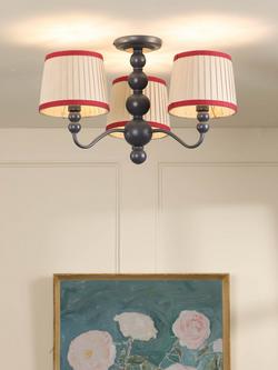 Joules Harewood 3 Arm Semi Flush Pendant Ceiling Light, Navy Blue - view 2, 