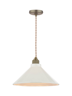 Joules Lynton Porcelain Pendant Ceiling Light, White, 